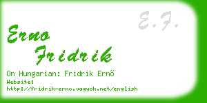 erno fridrik business card